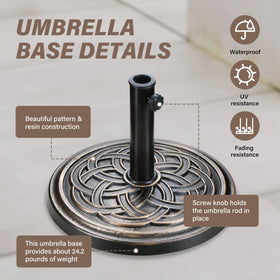HealSmart umbrella base enhances terraces and balconies.