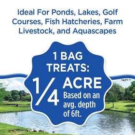 Healthy Ponds blue dye supports AquaSpherePRO effectiveness in water color.