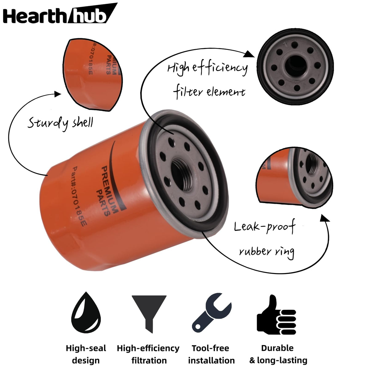 Hearthhub 6485 maintenance kit packaging presents oil, air filters and spark plugs.