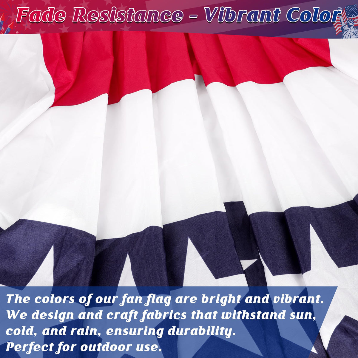 Heartome American patriotic banner with stars brightens porches and yards.