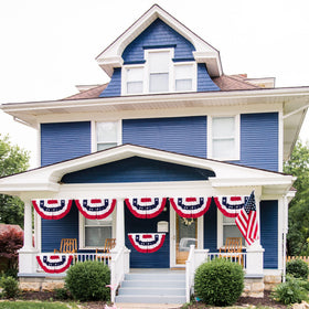Heartome patriotic banner placed in garden display ready to hang.