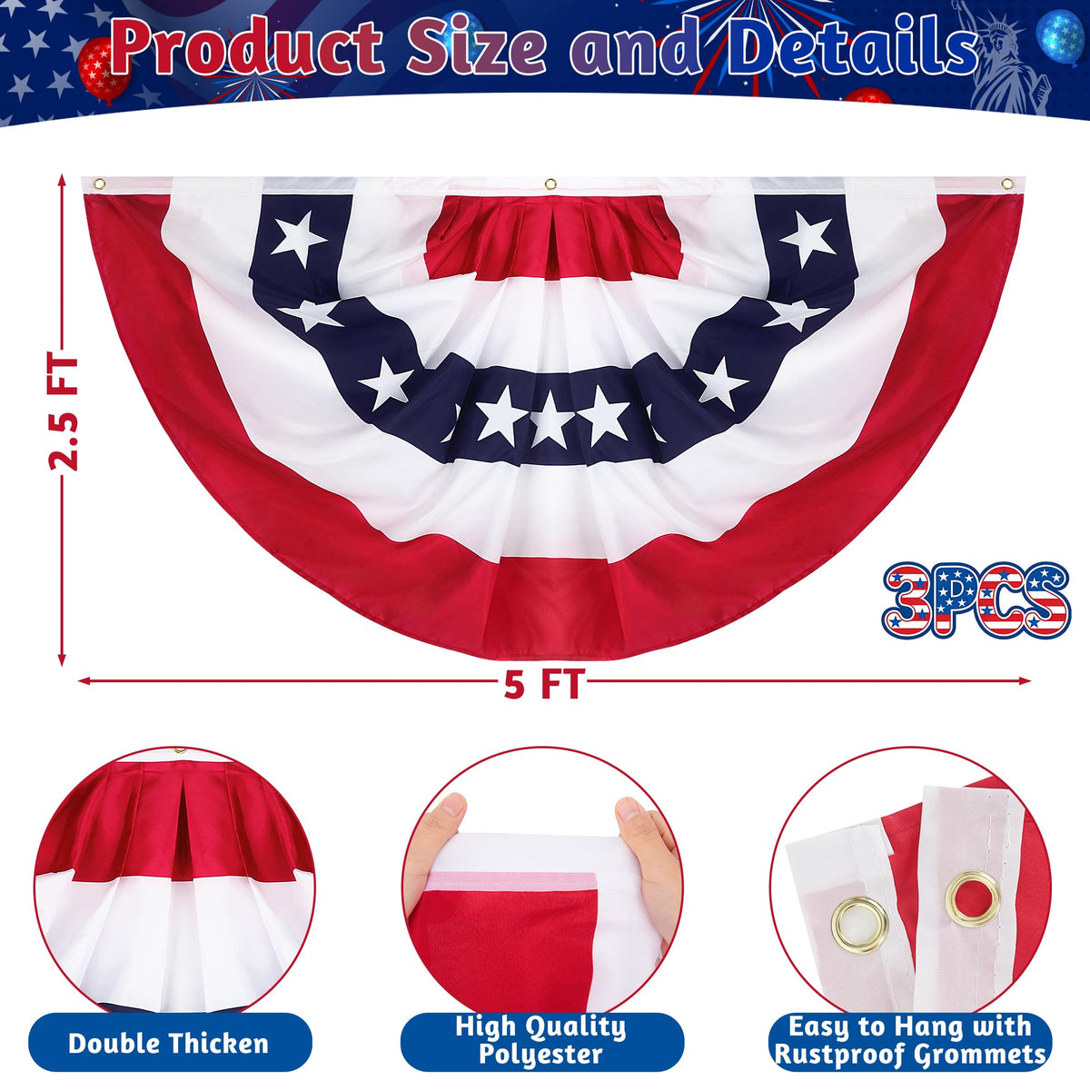 Heartome patriotic banner for porch and yard celebrations outdoors.