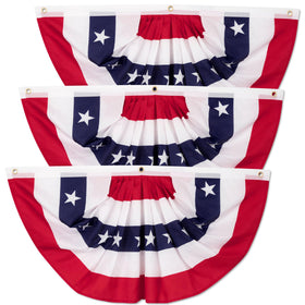 Heartome USA pleated flag front view for weatherproof outdoor patriotic display.