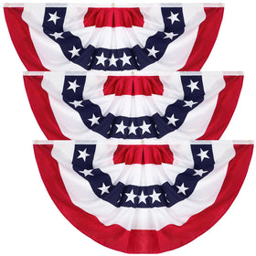 Heartome USA pleated flag 2.5x5ft for durable outdoor display.