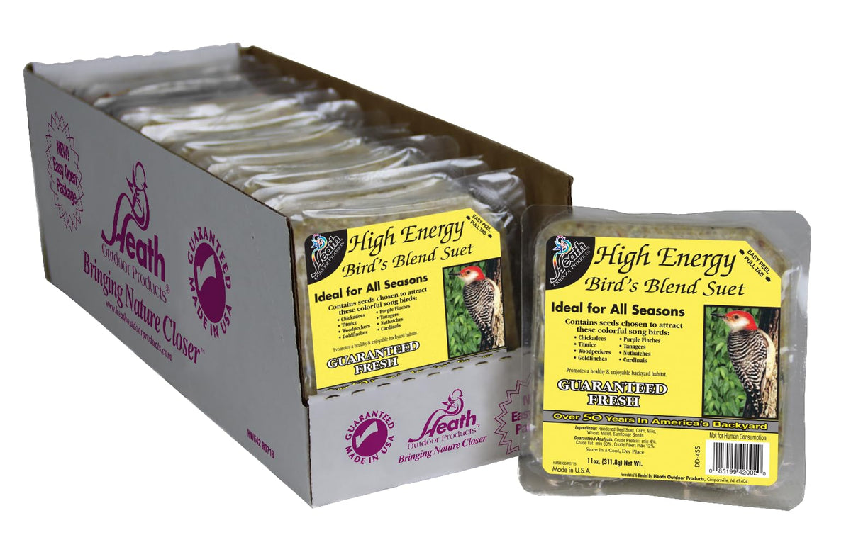 Made in USA, Michigan-based Heath Bird's Blend suet supports local production.
