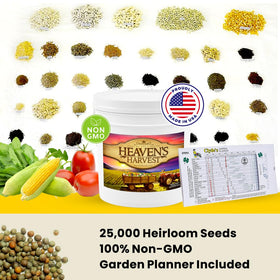 HEAVEN'S HARVEST seed collection close-up displaying dense seed variety.