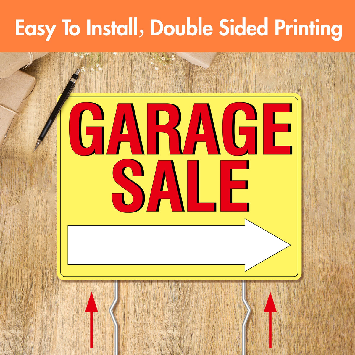 Hebayy direction arrow guides customers efficiently to your sale.
