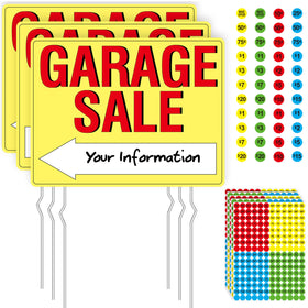 Hebayy garage sale sign 3pc doublesided boosts visibility from both directions.