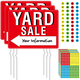 Hebayy yard sale sign 3-pack double-sided visibility from both directions.