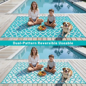 HEBE 6x9 rug with reversible Moroccan patterns offers quick decor refresh