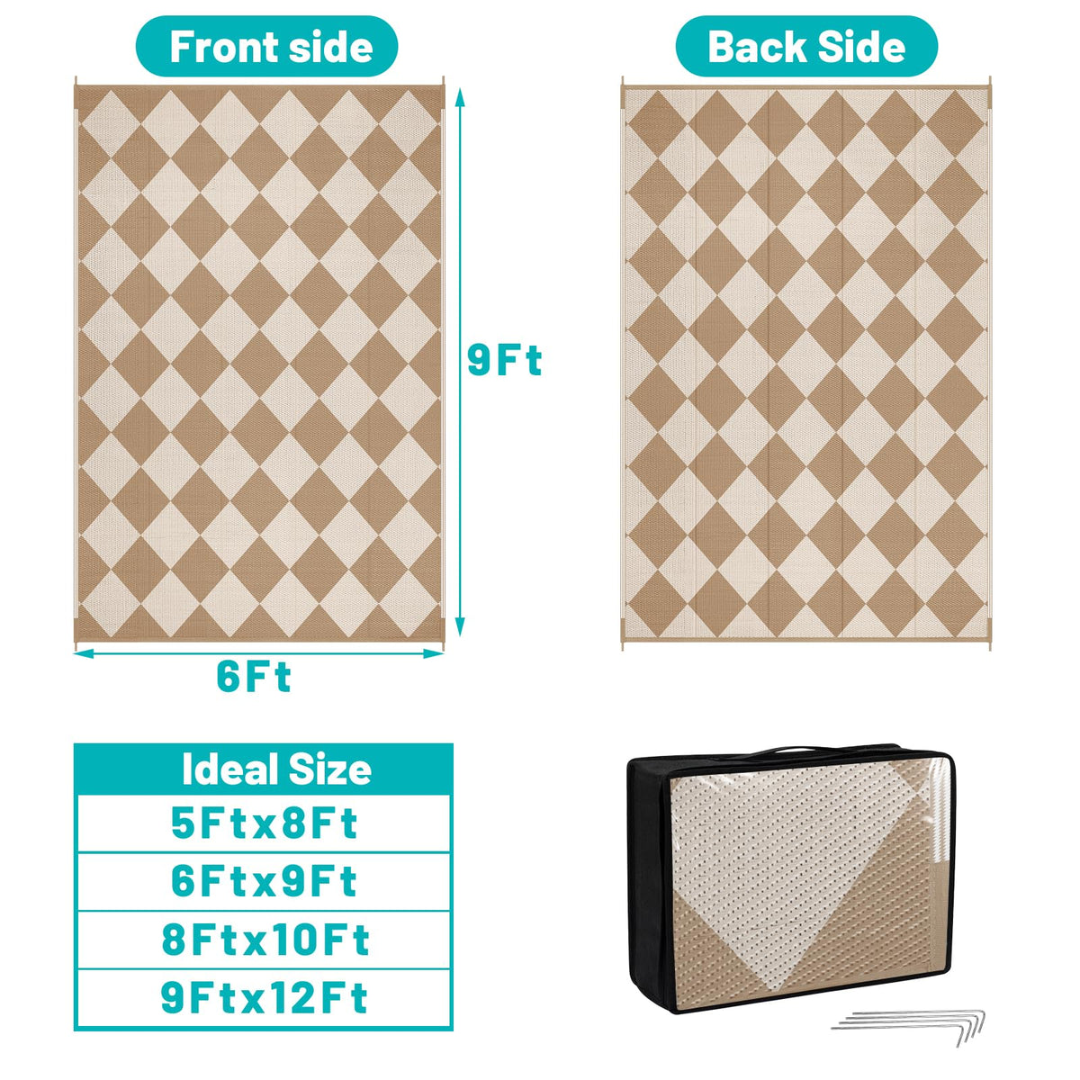 HEBE reversible rug two sides, easy to switch looks for different moods.