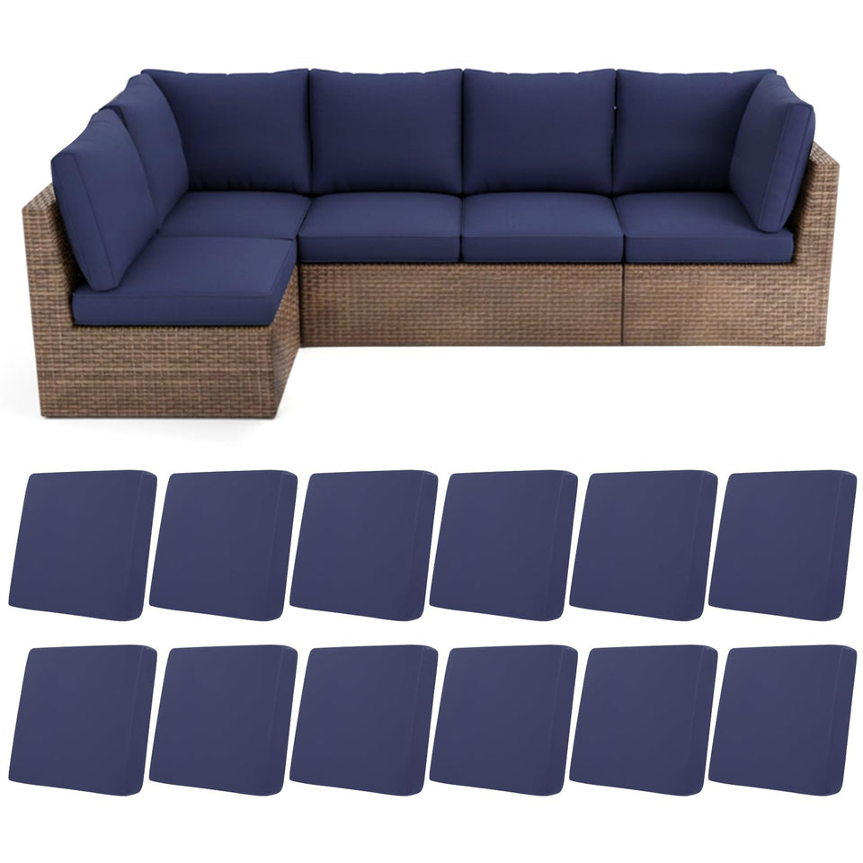 HEBE RUGS stretch patio cushion covers 12pc front view showing weather-ready protection