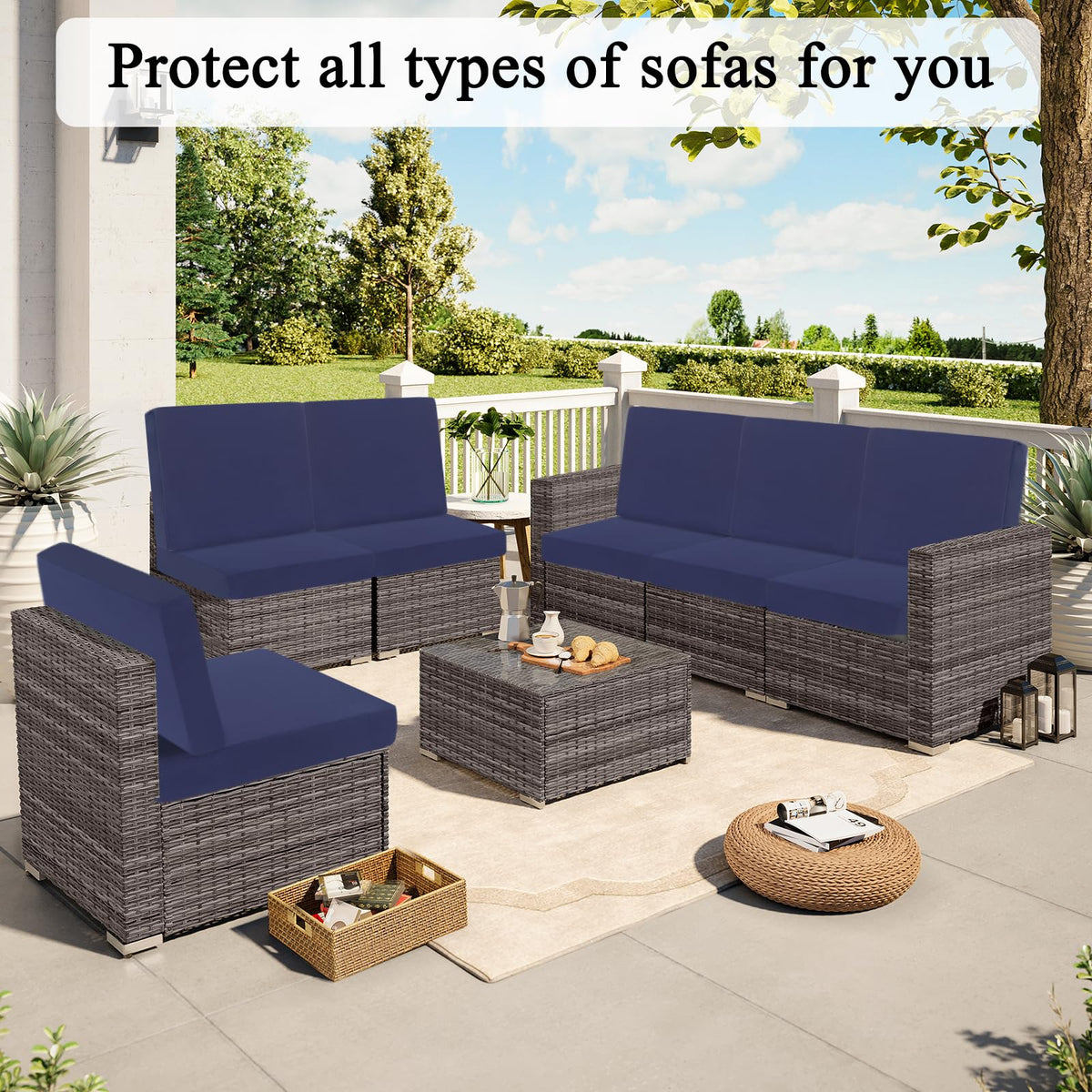 HEBE RUGS stretch patio cushion covers 12pc size range fits cushions 19-26 inches