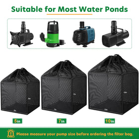 Hecaty heavy-duty nylon mesh bag protects outdoor ponds from debris.