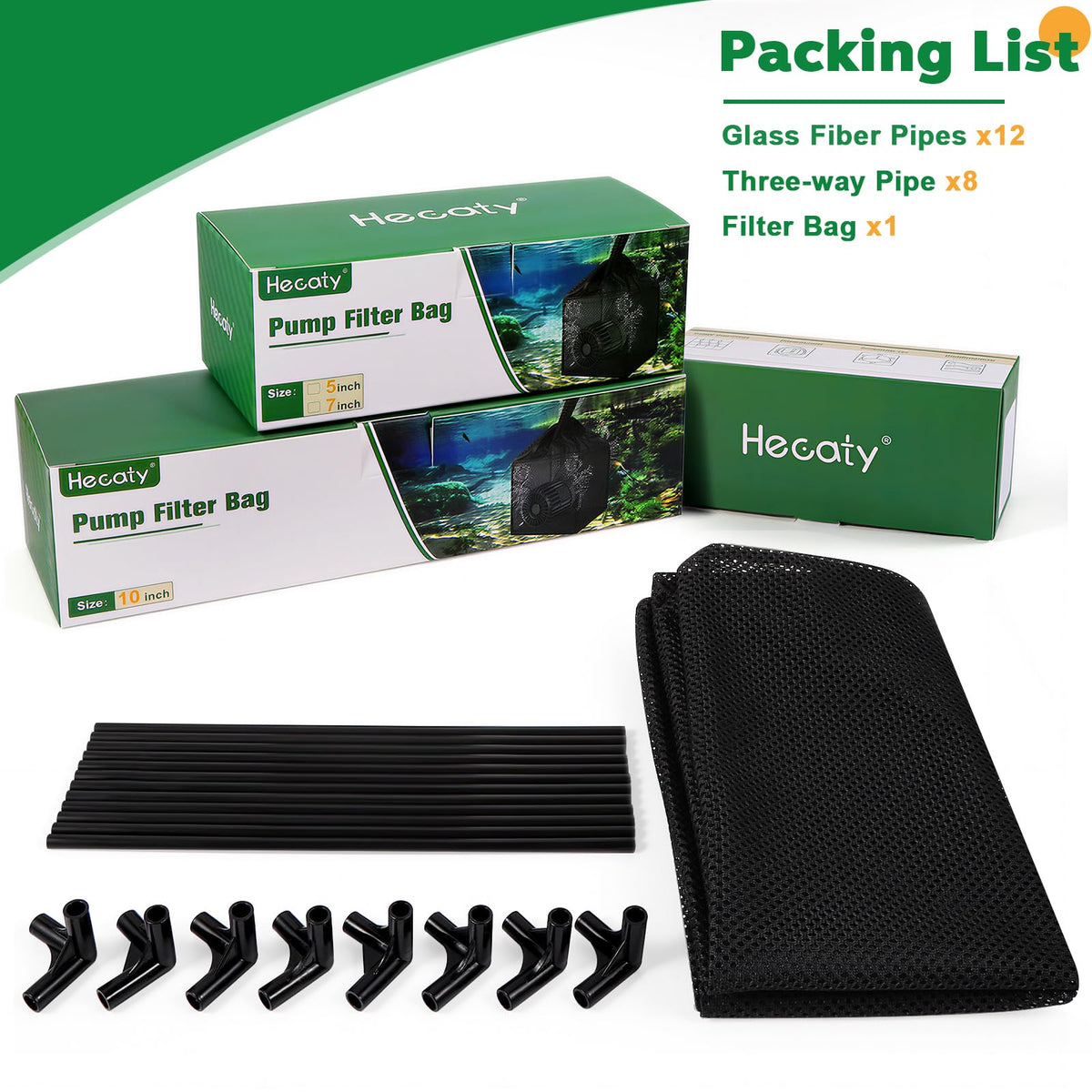 Hecaty 10-inch media bag duo ideal for pump protection and maintenance.