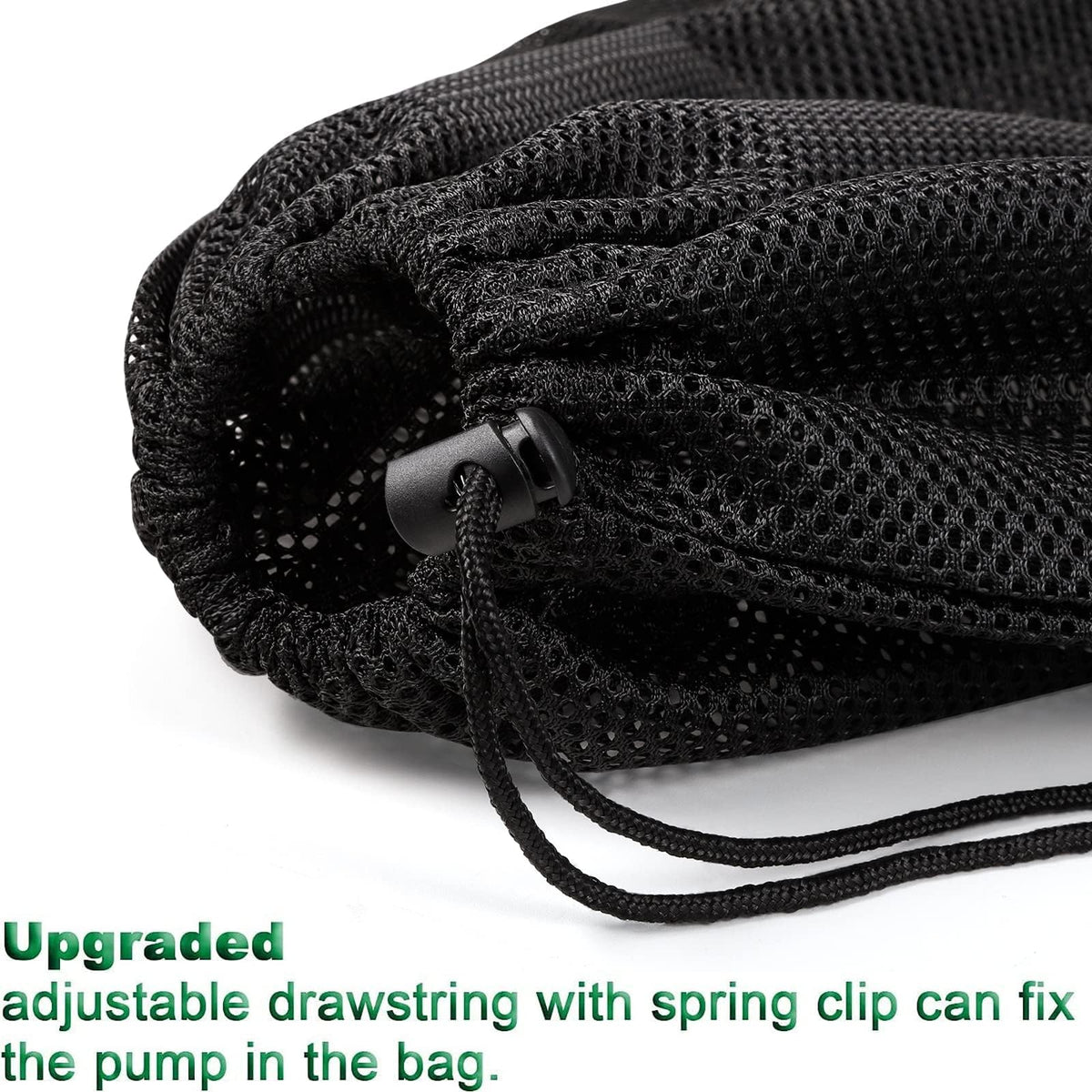 Hecaty adjustable drawstring secures the pump inside the bag.
