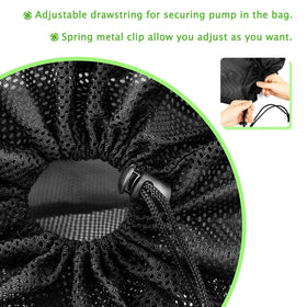 Hecaty black media bag for pond systems with a sleek, robust look.