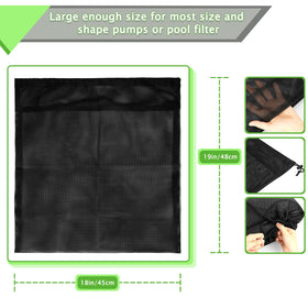 Hecaty pond filter bag 1.6mm mesh close-up showing debris capture capability.