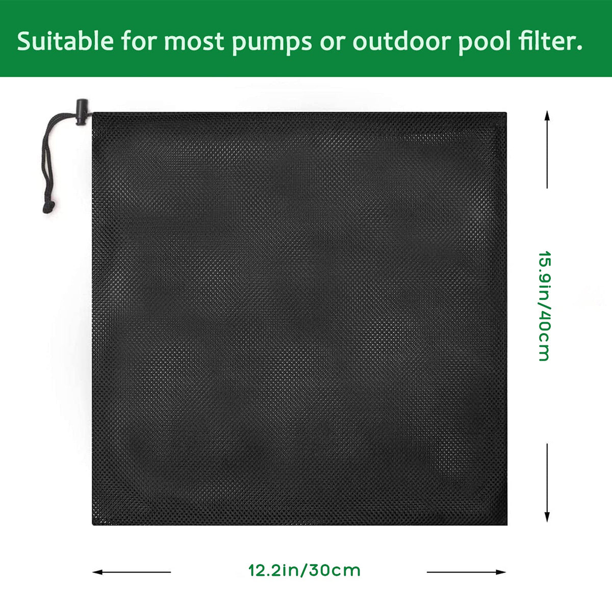 Hecaty pond pump filter bag with large mesh supports steady water flow.
