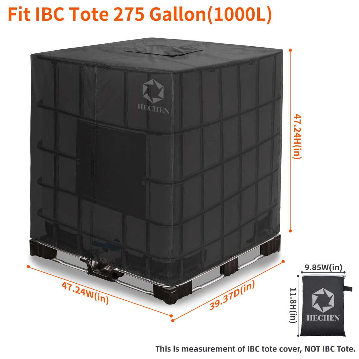 HECHEN IBC tote cover side zipper enables quick removal