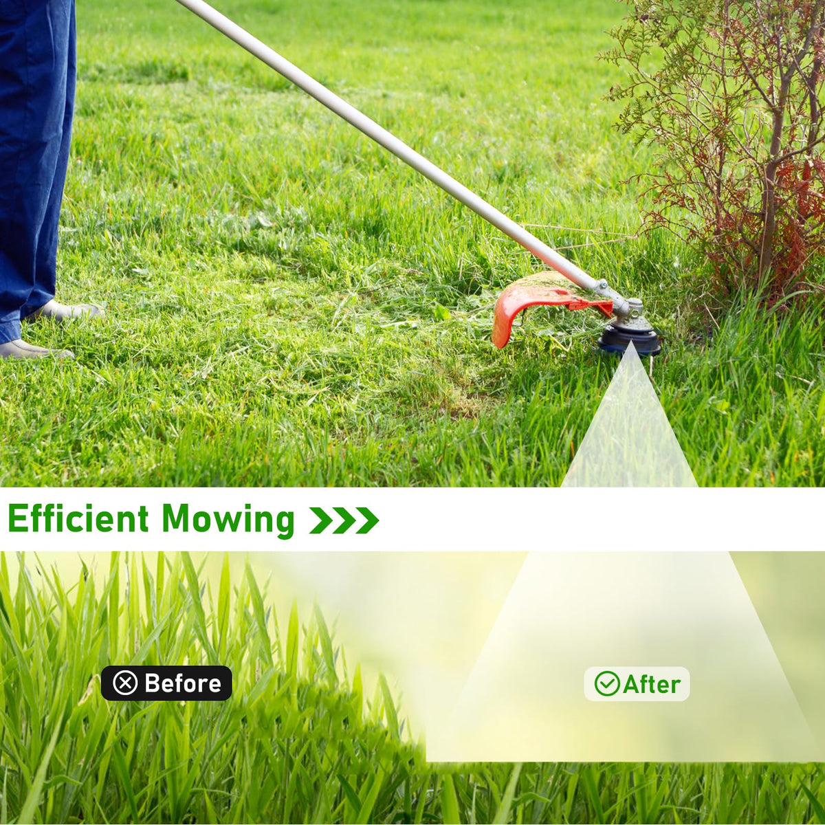 Hechuang wide mowing action for efficient yard work