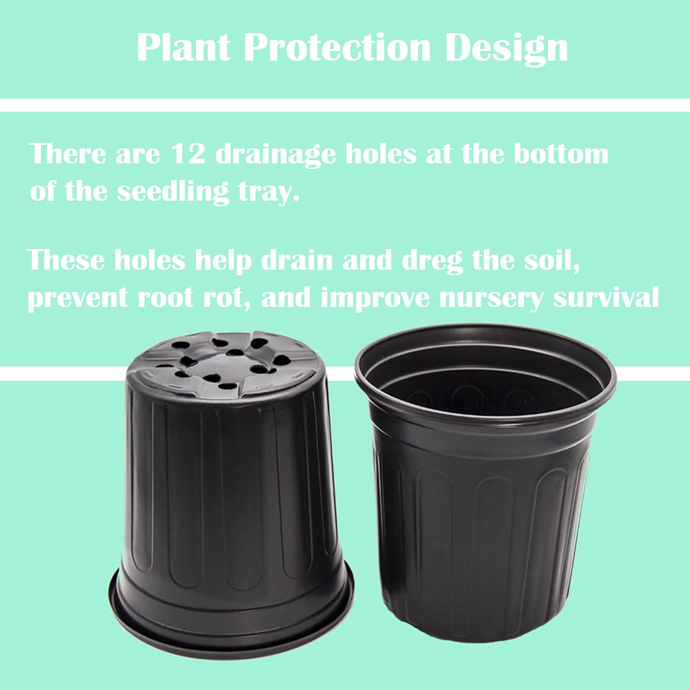HECTOLIFE 100-pack nursery pots neatly stacked demonstrates bulk value for gardeners