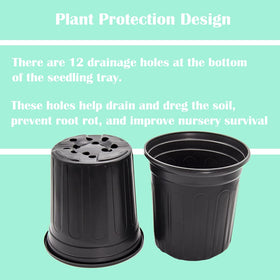 HECTOLIFE 100-pack nursery pots neatly stacked demonstrates bulk value for gardeners