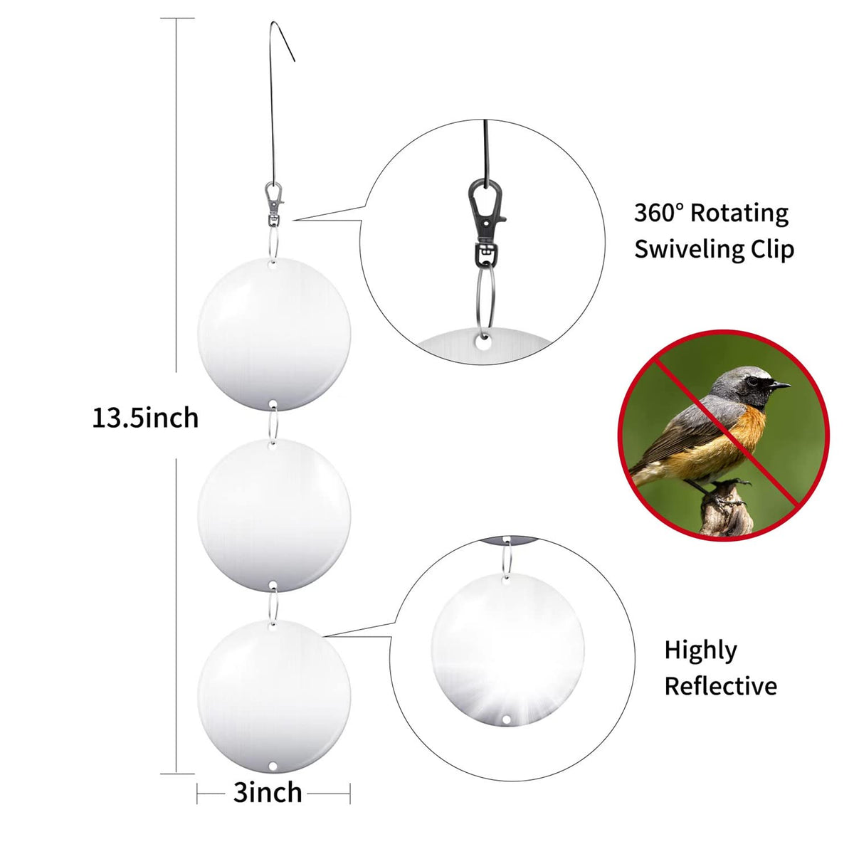 Hedoc easy-hanging discs install anywhere to shield porches and windows.
