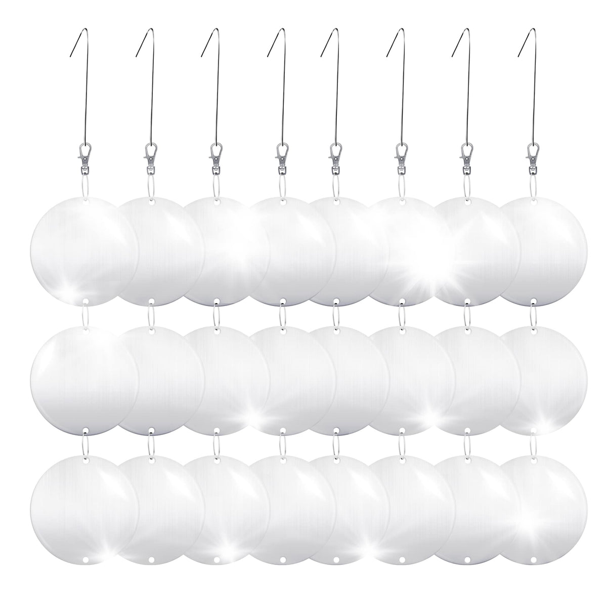 Hedoc reflective bird scare discs deter birds in gardens with vivid sun reflections.