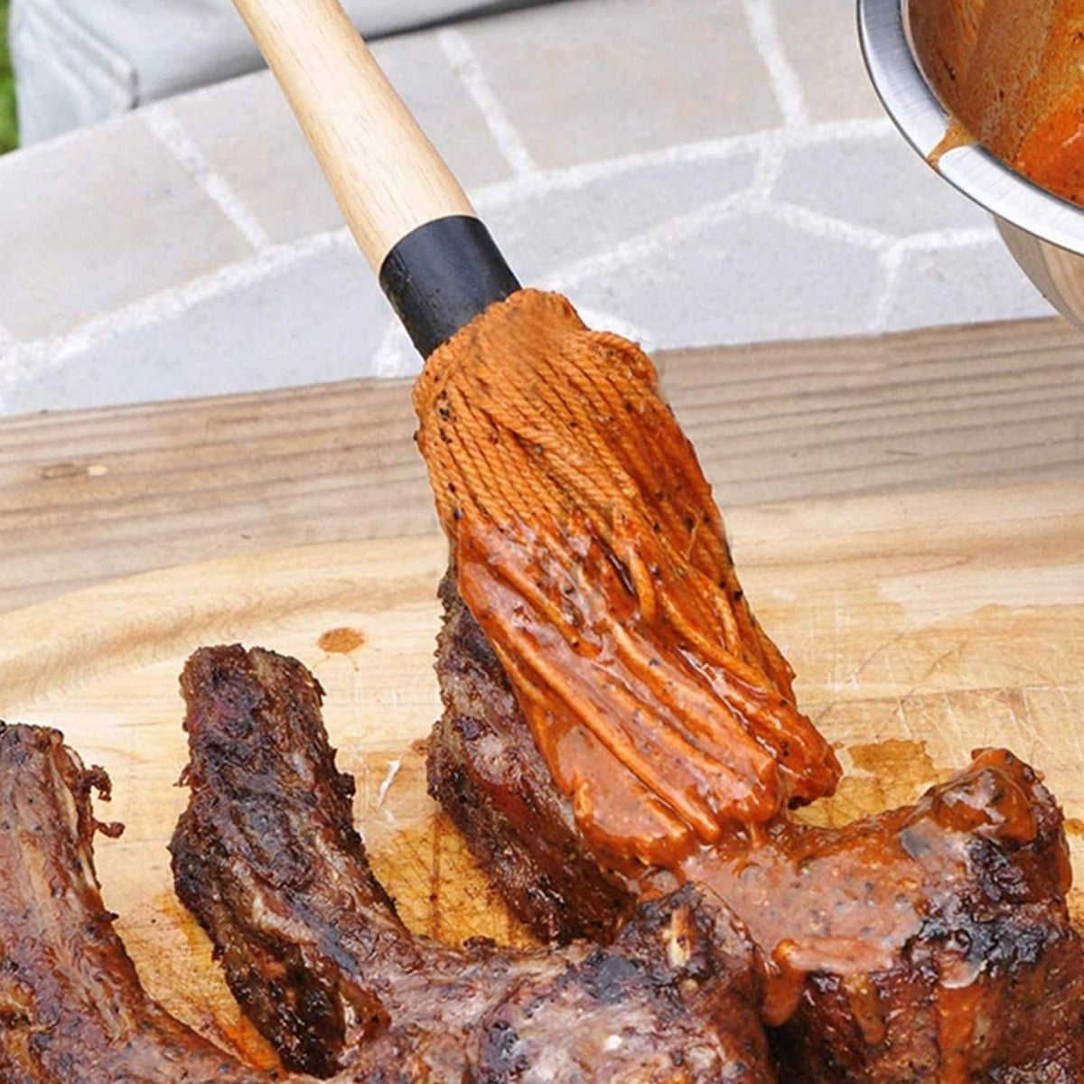 Hedume basting mop used as versatile tool for pastry and butter