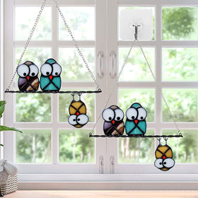 HEDYANER copper foil suncatcher features rippled glass for depth.
