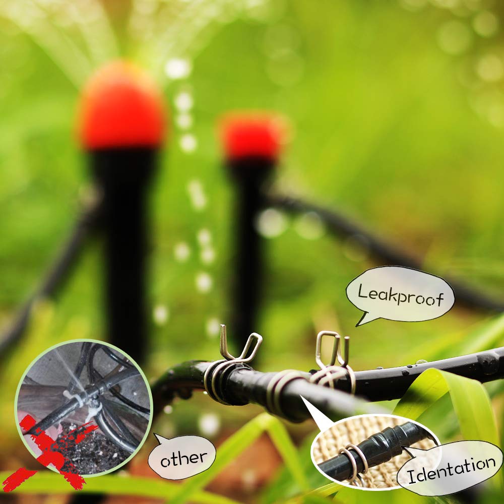 Heeqinn irrigation kit setup using the hose clamp for secure joins.