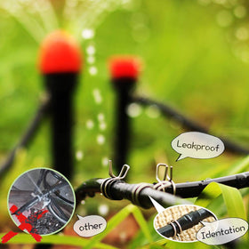 Heeqinn irrigation kit setup using the hose clamp for secure joins.