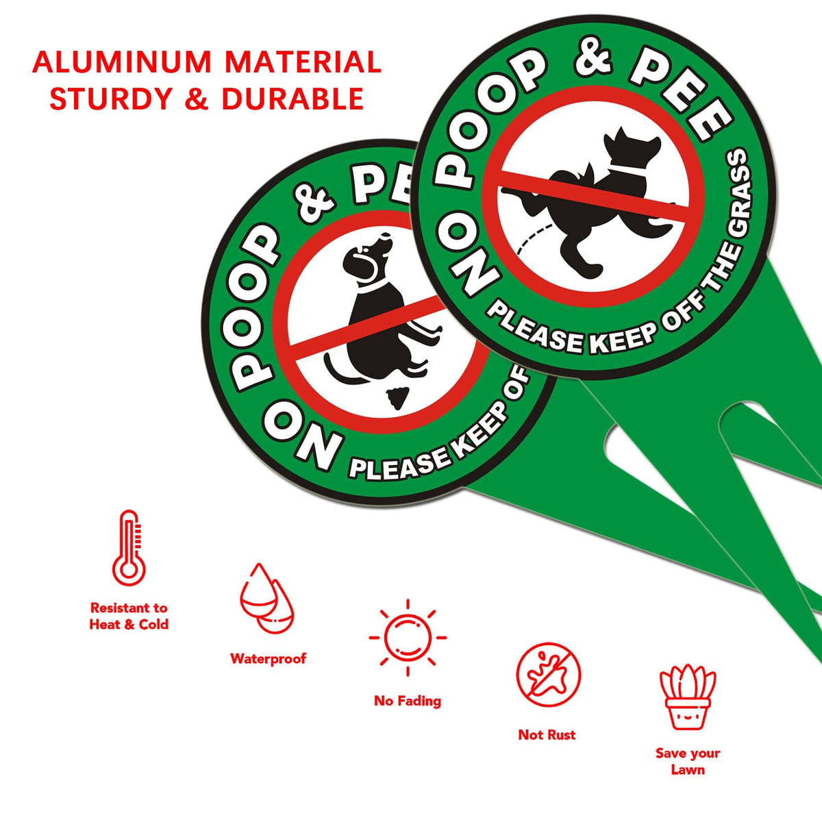 Hefuner aluminum dog sign, UV resistant and durable for outdoor use.