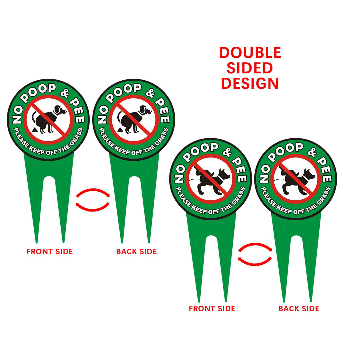 Hefuner easy-ground install sign, no tools required, quick lawn protection.