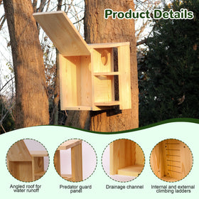 HEILFNL squirrel nesting box outdoors highlighting spacious interior for nesting and shelter