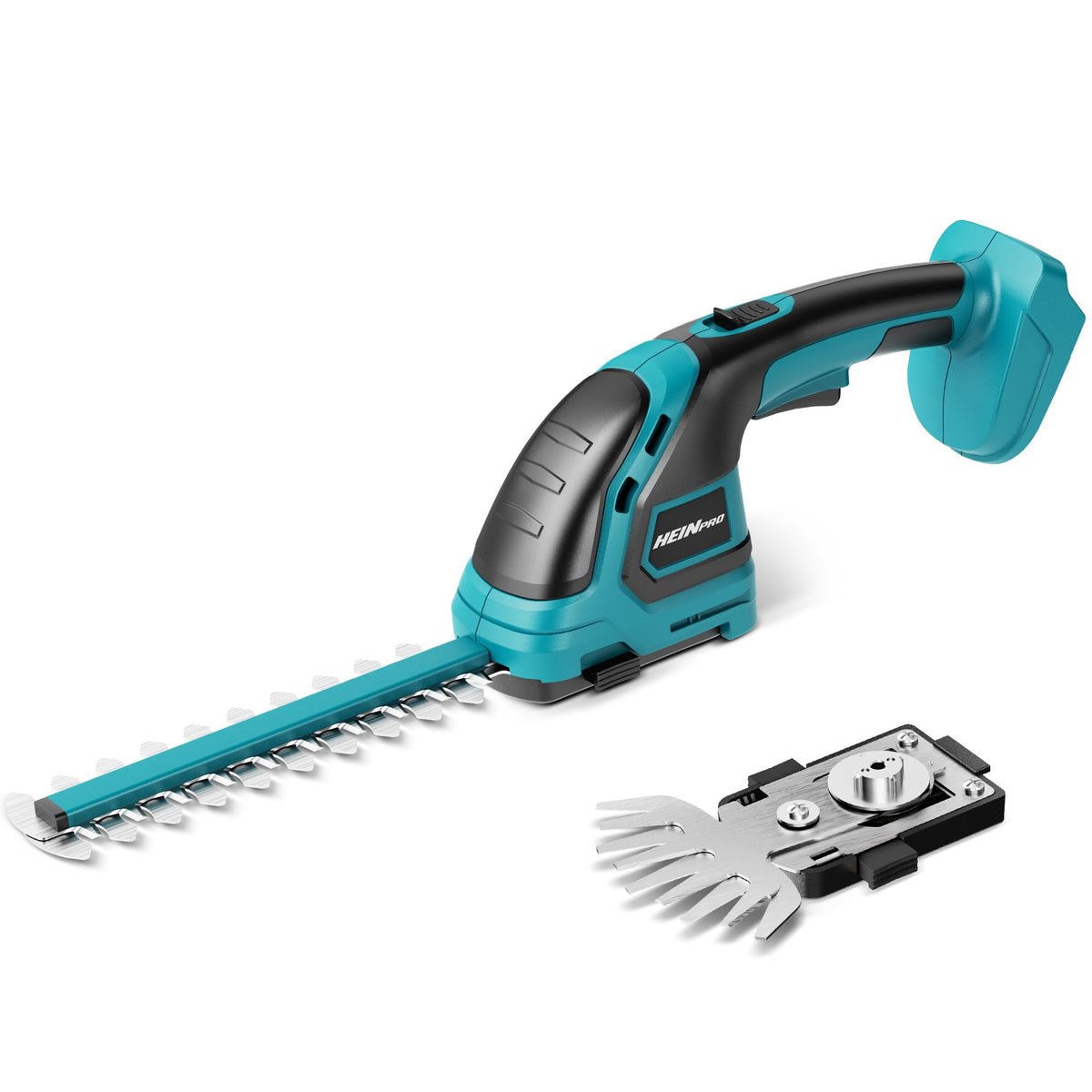 HEINPRO cordless hedge trimmer with short blade for precise grass edging