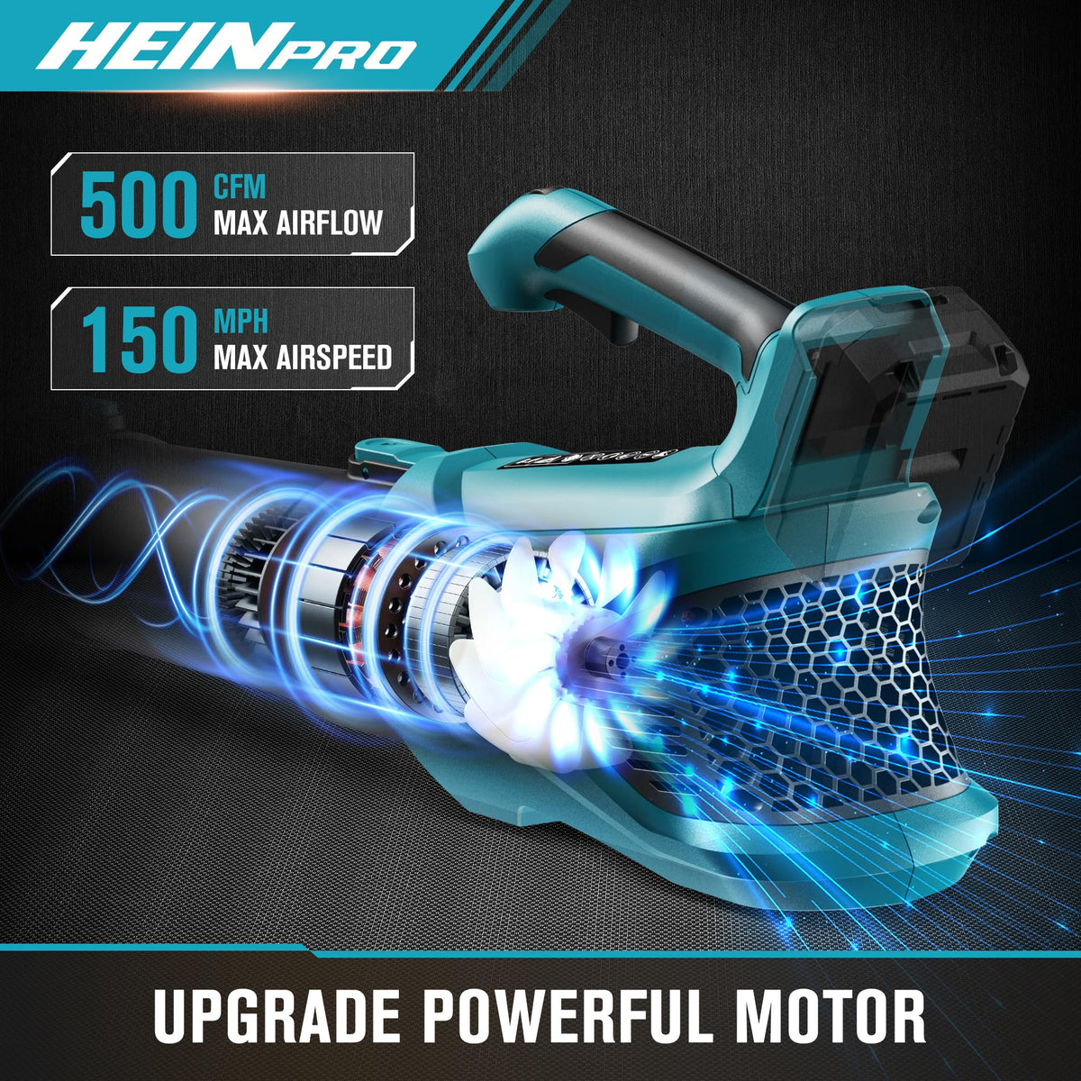 HEINPRO unit connected to Makita 18V battery slot.