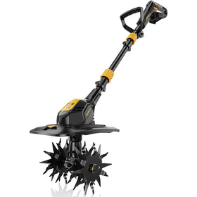 HEINPRO cordless tiller assembly with three-section pole for fast setup