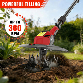HEINPRO tiller features dual safety switch for secure operation.