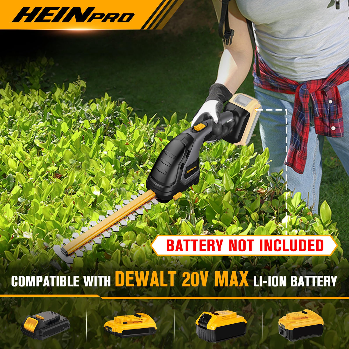 HEINPRO 2-in-1 tool offers precise grass and edge trimming.