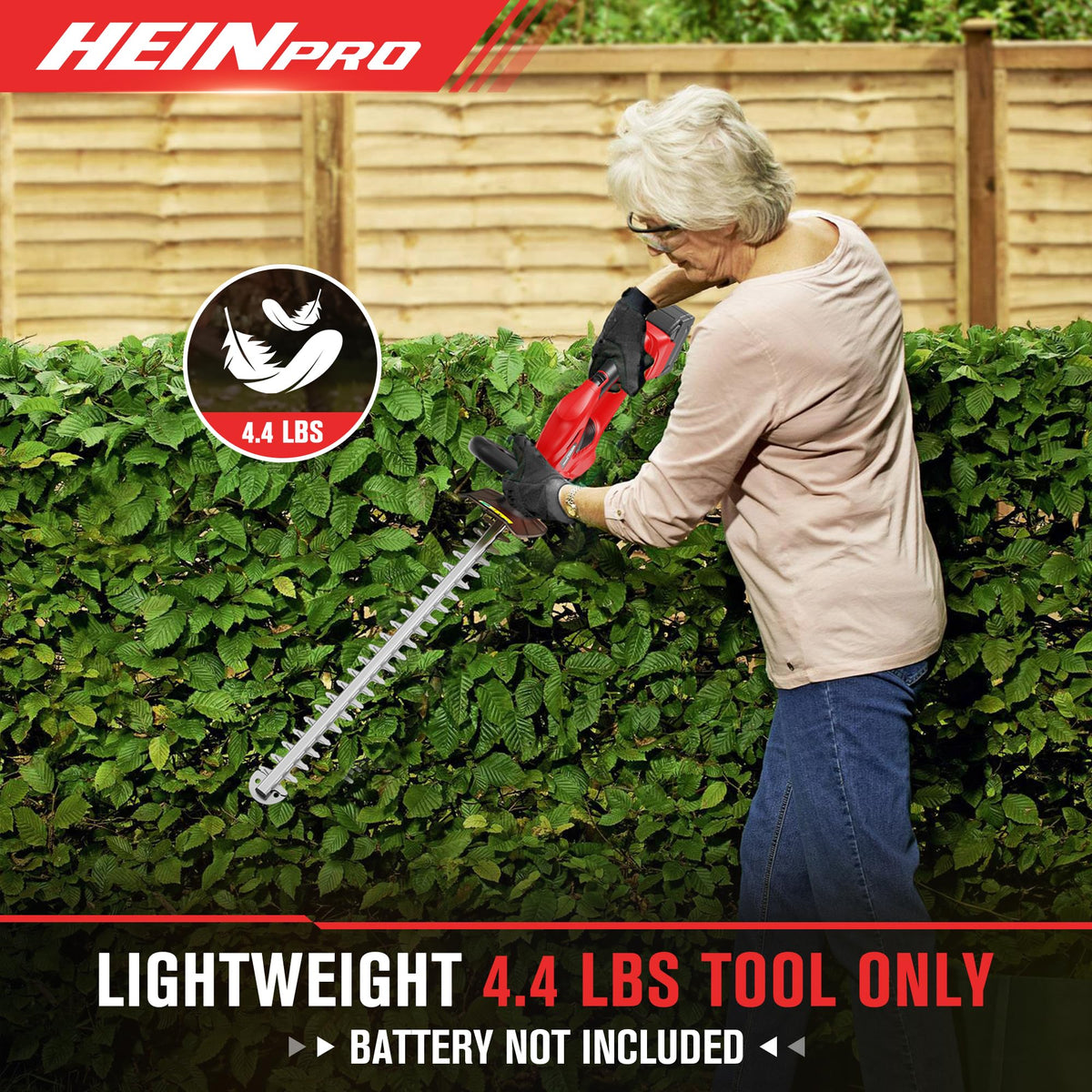 Ergonomic 180-degree rear handle and wrap-around front grip for comfortable control