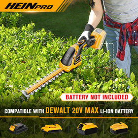 Front view of HEINPRO hedge trimmer showing compact handheld design