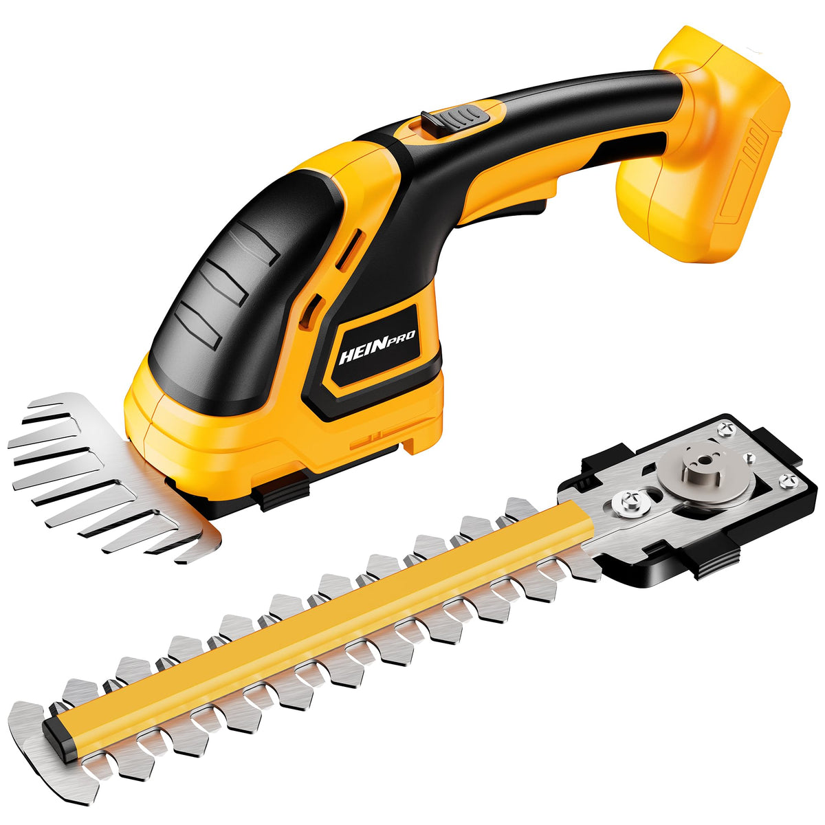 HEINPRO hedge trimmer in a garden setup ready for hedge shaping