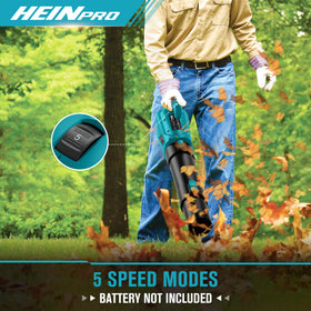 HEINPRO ergonomic rubber-wrapped handle provides comfortable grip.
