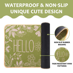 Heirloom Haven Hello Spring mat with non-slip back for secure entry