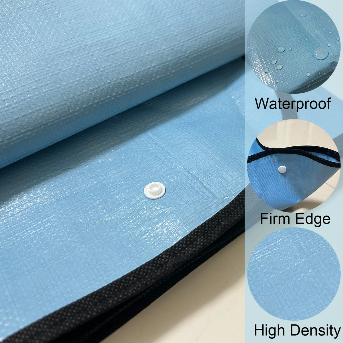 HejVulkan blue repotting mat folded for compact storage