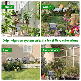 Indoor-outdoor garden irrigation suitable for balcony and patio.