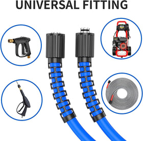 Heliwoo hose in action on car and driveway cleaning