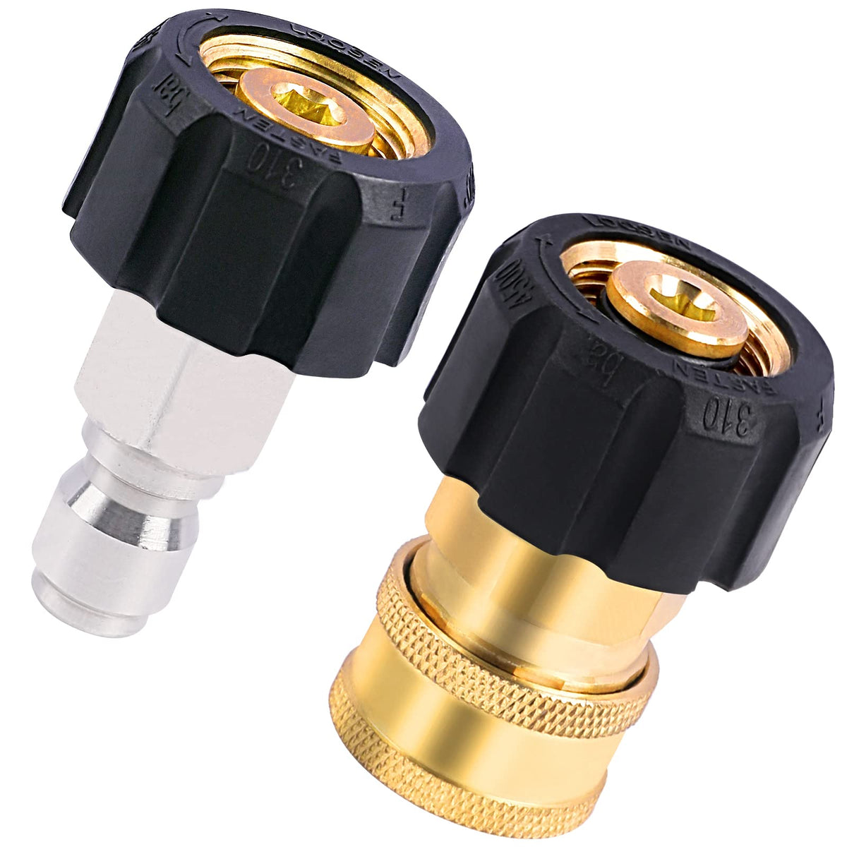 Heliwoo pressure washer adapter female swivel with 3/8 quick connect for fast hose changes.
